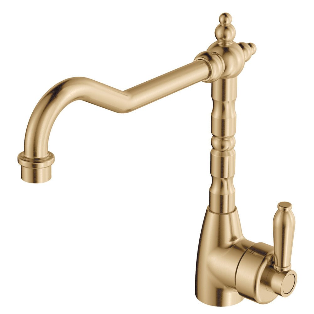 Eleanor Shepherds Crook Sink Mixer, Urban Brass 202105UU Fienza Tradie Secret