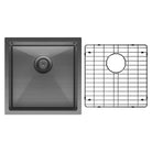 Hana 32L Single Kitchen Sink Kit, Carbon Metal 68401CM-KIT Fienza Tradie Secret