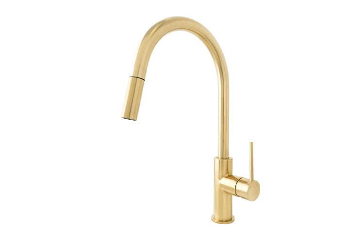 Bloom Pull Out Sink Mixer, Brushed Brass