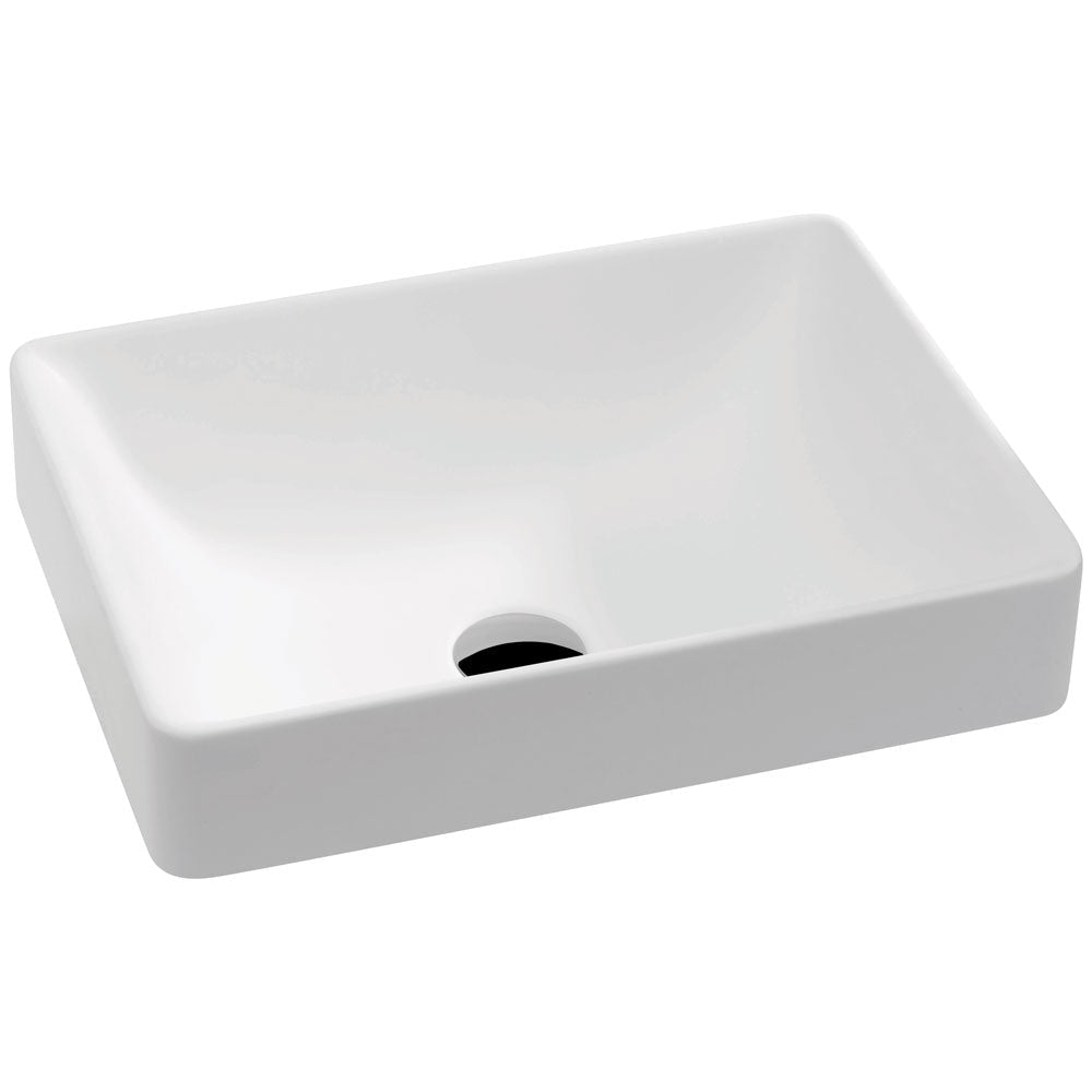 Kados Cast Stone Semi-Inset Basin, Gloss White CSB05 Fienza Tradie Secret