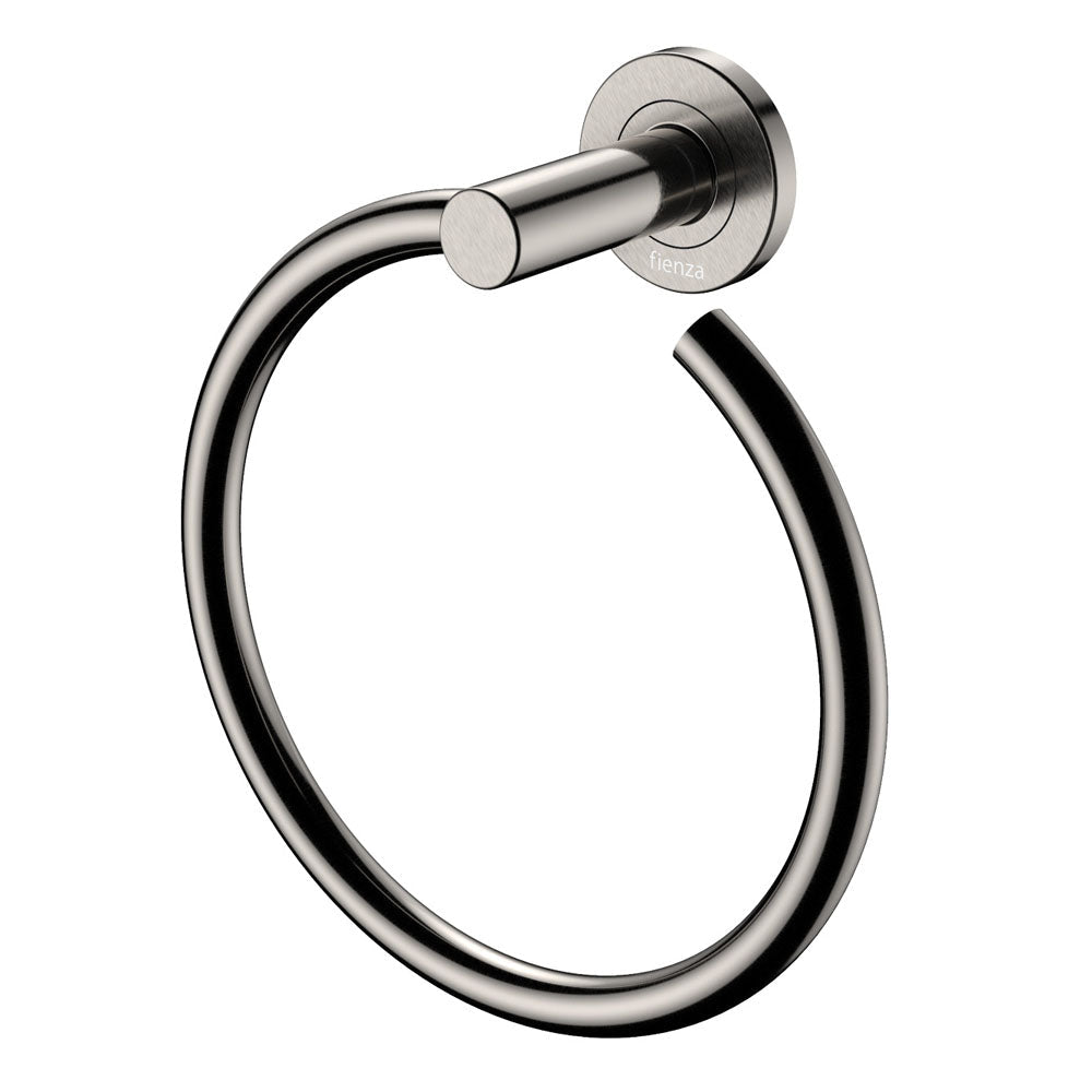 Kaya Hand Towel Ring, Brushed Nickel 82802BN Fienza  