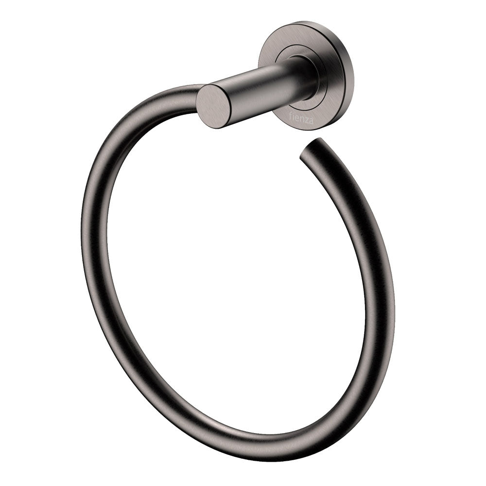 Kaya Hand Towel Ring, Gun Metal Grey 82802GM Fienza Tradie Secret