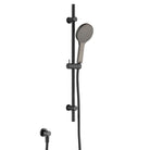 Kaya Rail Shower, Matte Black, Gun Metal Head 444109BGM Fienza Tradie Secret