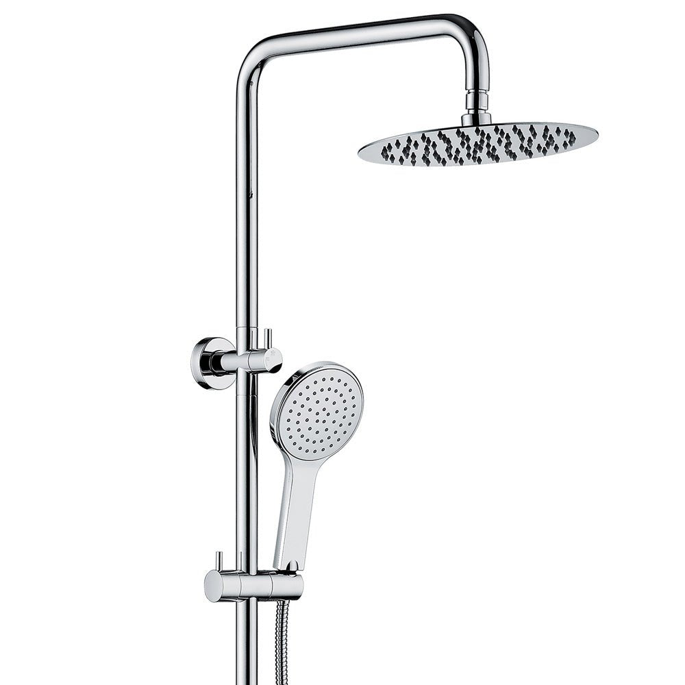 Kaya Twin Shower Set, Chrome w/ Matte Black Heads 455109 Fienza Tradie Secret