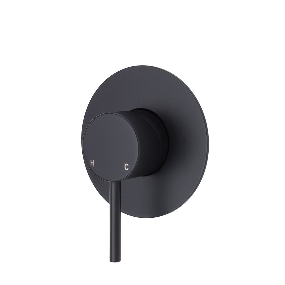 Kaya Wall Mixer, Large Round Plate, Matte Black 228101B-3 Fienza  