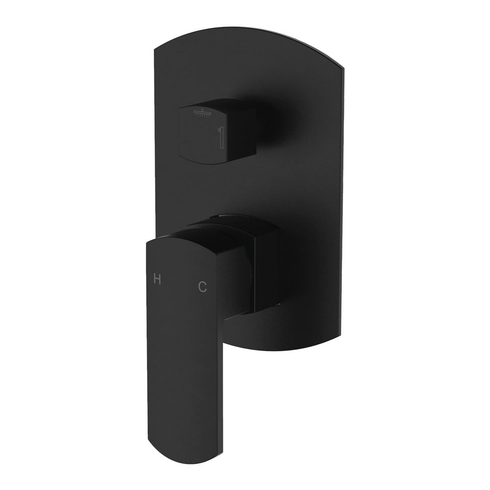 Koko Shower/Bath Wall Mixer with Diverter, Matte Black 218102B Fienza  