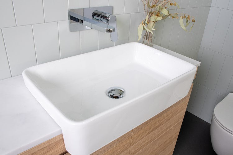 Lino Semi Recessed Basin, Gloss White