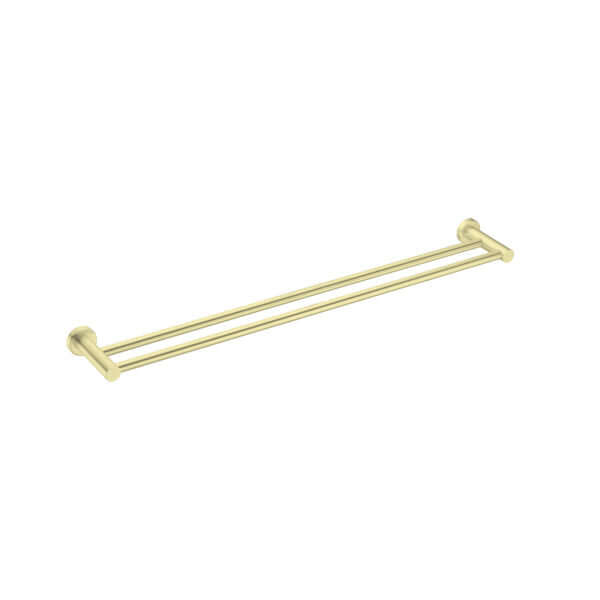 Mecca Double Towel Rail 800mm, Brushed Gold NR1930dBG Nero Tradie Secret