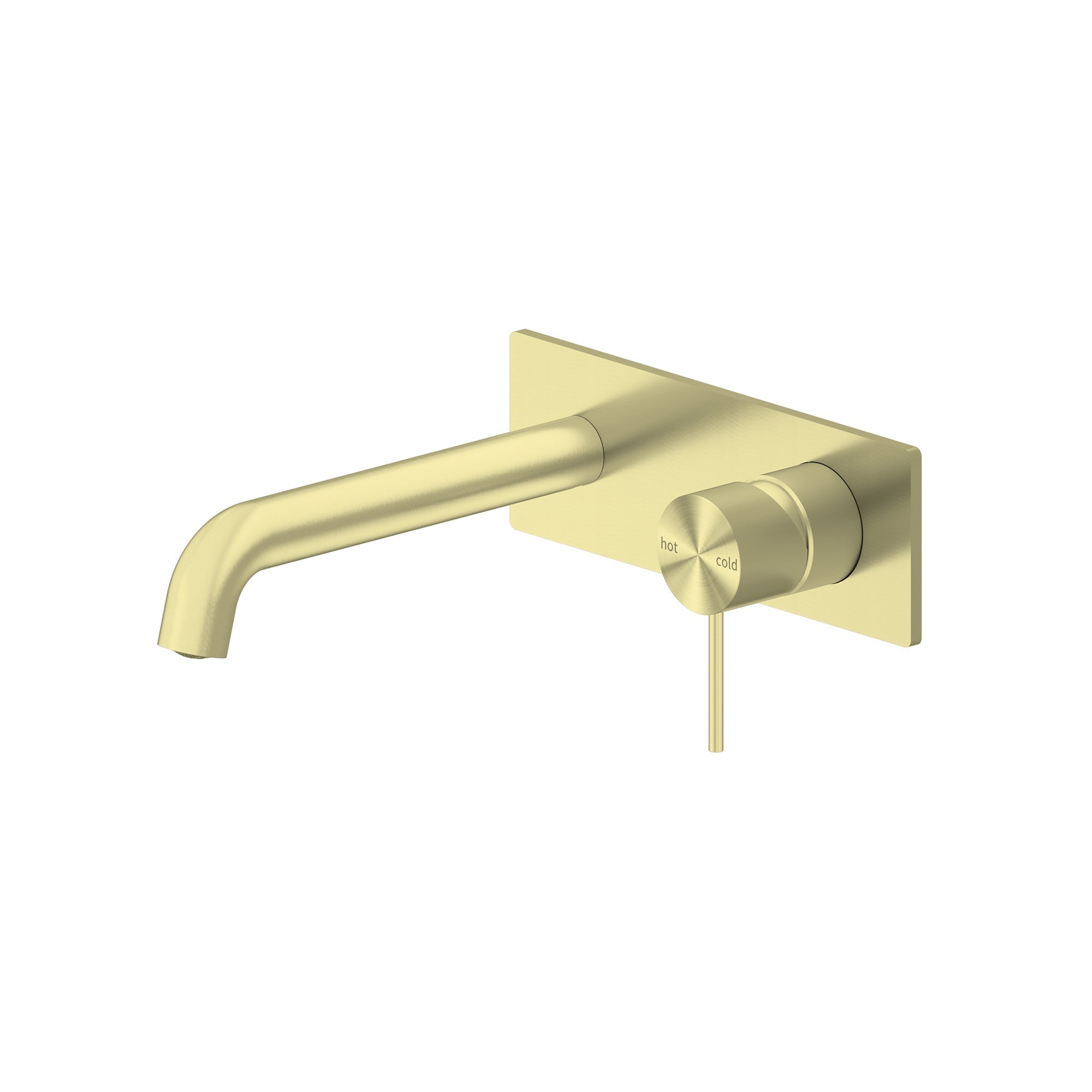 Mecca Wall Basin Mixer 160mm Handle Up, Brushed Gold NR221907b160BG Nero Tradie Secret