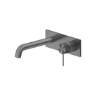 Mecca Wall Basin Mixer 160mm Handle Up, Gun Metal Grey NR221907b160GM Nero Tradie Secret