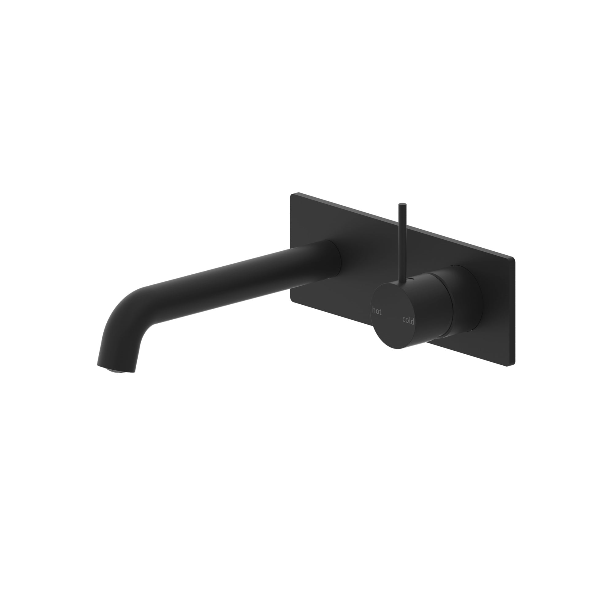 Mecca Wall Basin Mixer 160mm Handle Up, Matte Black NR221907b160MB Nero  