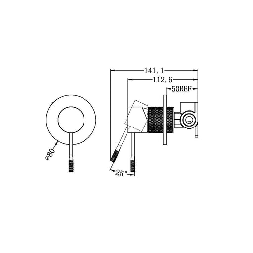 Opal Shower Mixer, Graphite NR251909GR Nero Tradie Secret