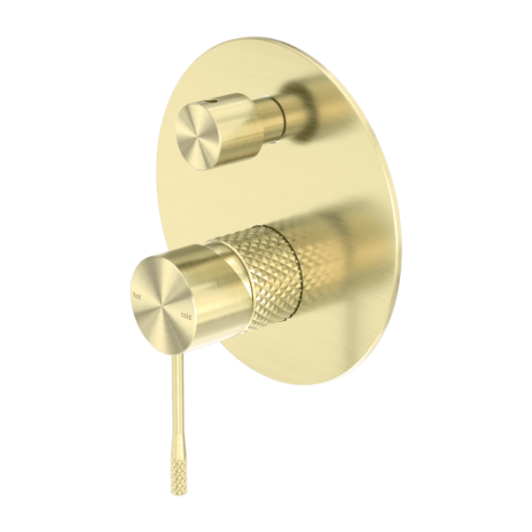 Opal Shower Mixer w/ Diverter, Brushed Gold