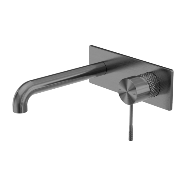 Opal Wall Basin/Bath Mixer, Graphite NR251907aGR Nero Tradie Secret