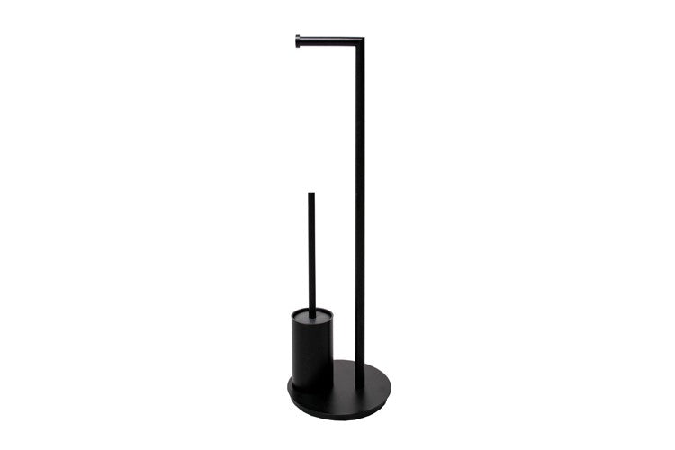 Staten Freestanding Toilet Brush/Paper Holder, Matte Black