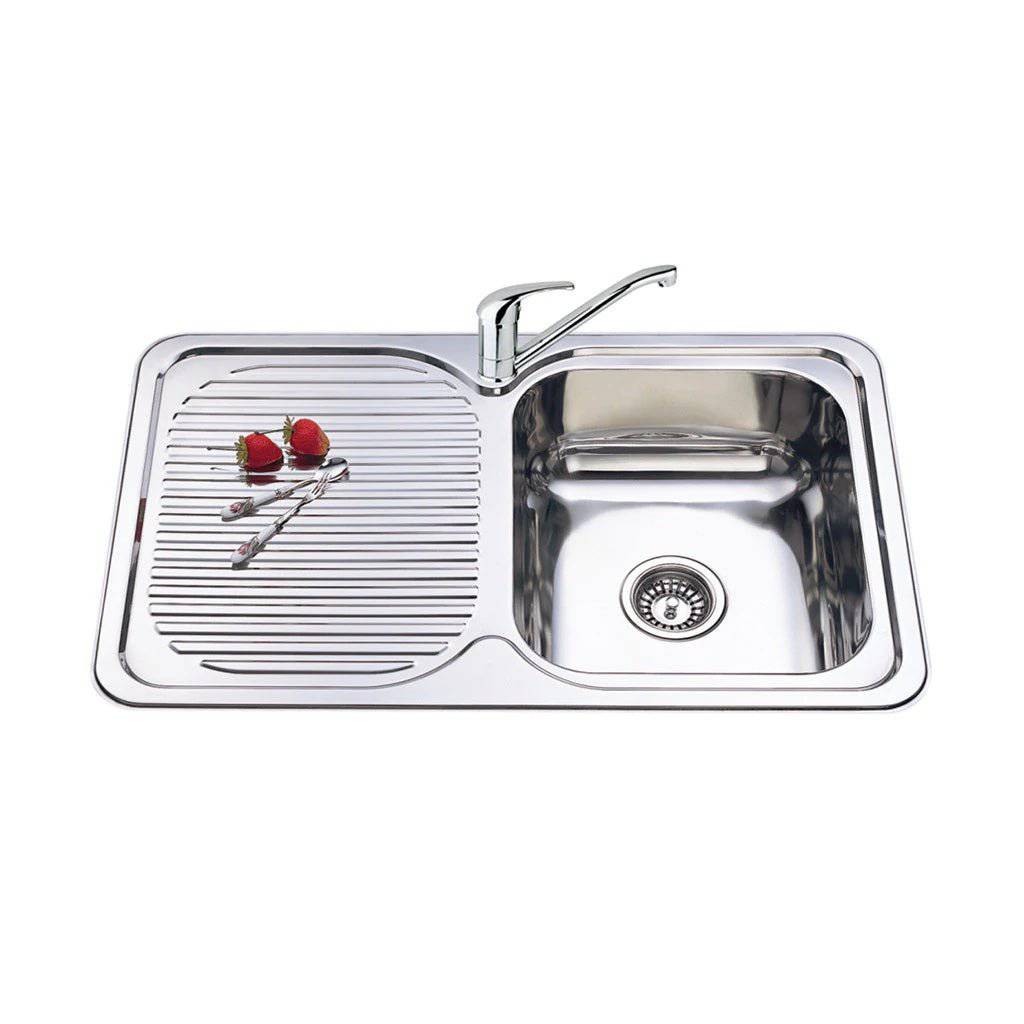 Hafele squareline double discount bowl sink with drainer