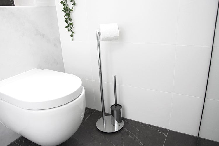 Staten Freestanding Toilet Brush/Paper Holder, Chrome